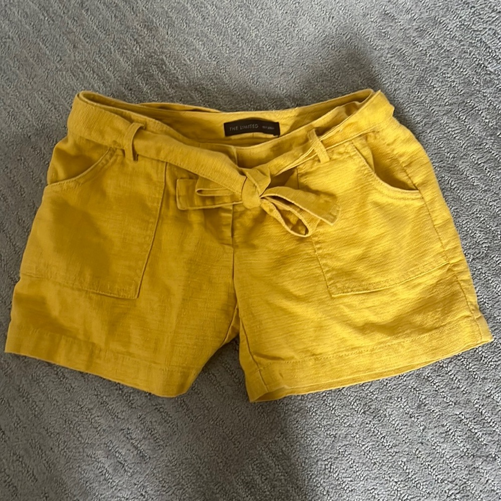 Belted. Tie front shorts from the limited